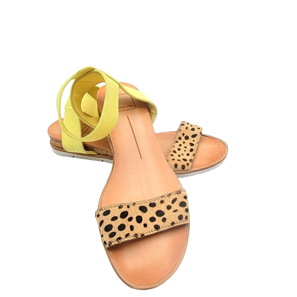 Dolce Vita Lemon and Tan Spotted Wedges